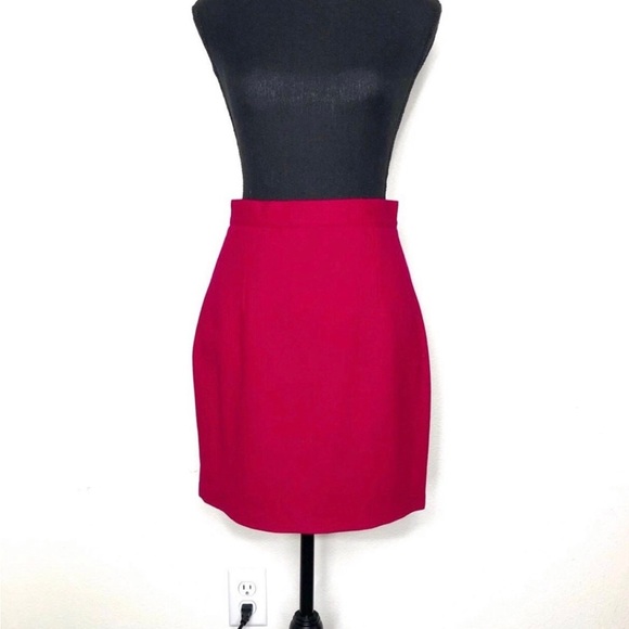 Women’s 2-Piece Raspberry Red Career Skirt Suit Set - Petites - Picture 6 of 8